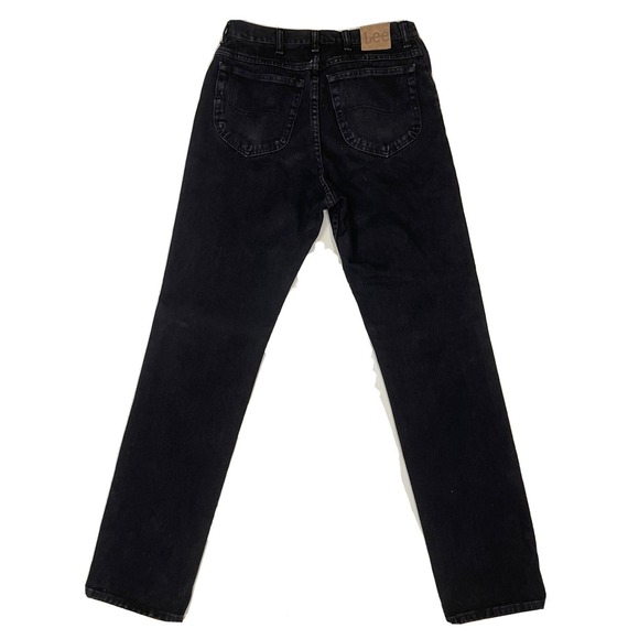 VTG Lee MR Jeans Men 30x35 34x36 Tag Black Thick Denim Straight Zip  Made in USA - Picture 7 of 10